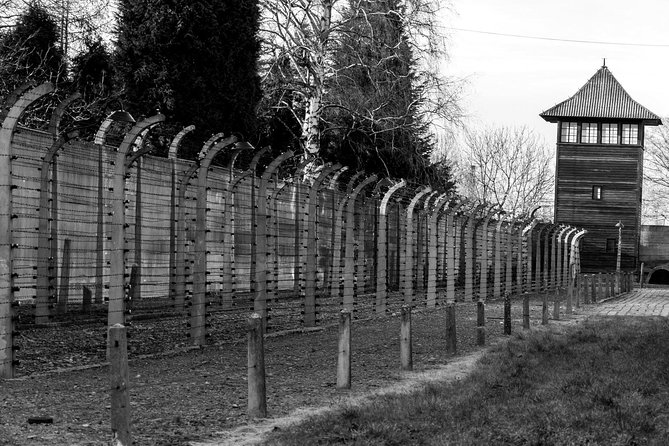 Auschwitz Birkenau Guided Tour with Ticket Hotel Pickup Small Van - Entering Auschwitz I with a museum guide