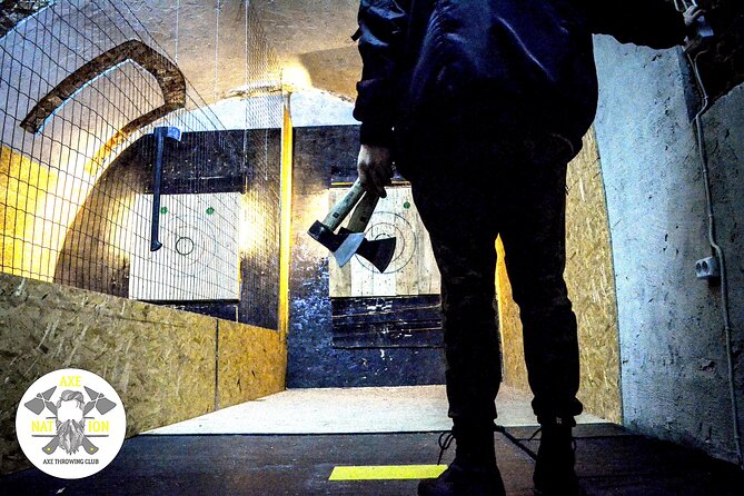 Axe Throwing Krakow in Axe Nation - best club in Poland - One lane, five people, and larger groups