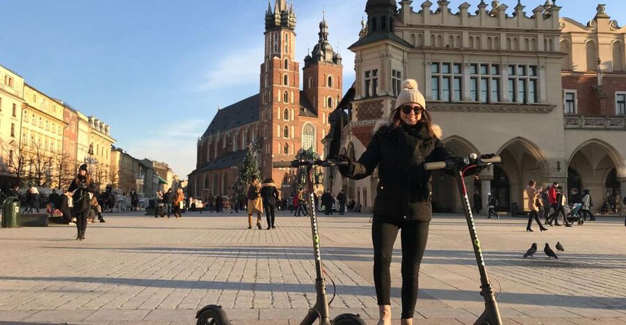 Electric Scooter Tour Krakow - Starting at Librowszczyzna and reaching the city walls