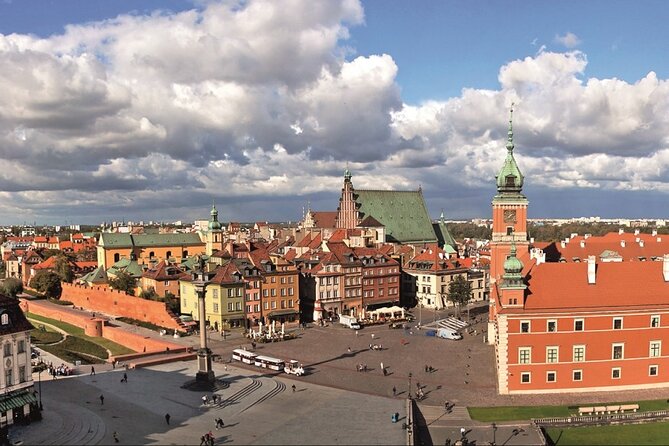 Half-Day Warsaw Layover Tour by Minivan with Airport Pickup - The National Stadium from the road