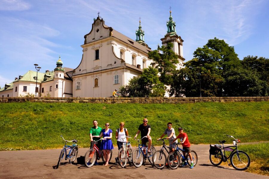 Krakow: Bike Tour of the Old Town, Kazimierz, and the Ghetto - Starting beneath Adam Mickiewicz in the Main Market Square