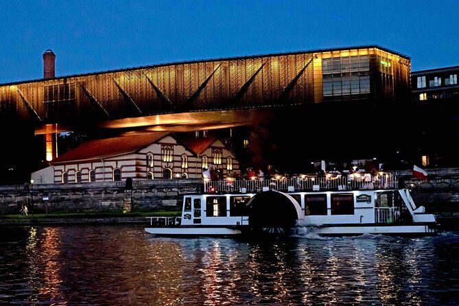 Krakow by night 60 minutes cruise The Vistula River Krakow - The bar, heaters, and evening atmosphere