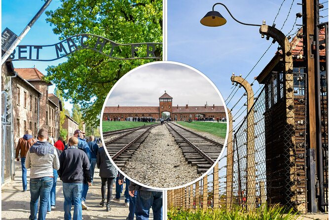 Krakow to Auschwitz-Birkenau Live Guided Tour & Hotel Pick-up - Entering Auschwitz I beneath Arbeit Macht Frei