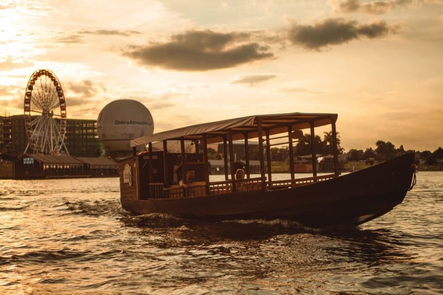 Krakow: Vistula Night Cruise by Gondola w/ Audio Commentary - Meeting the gondola at Mauretania Barge