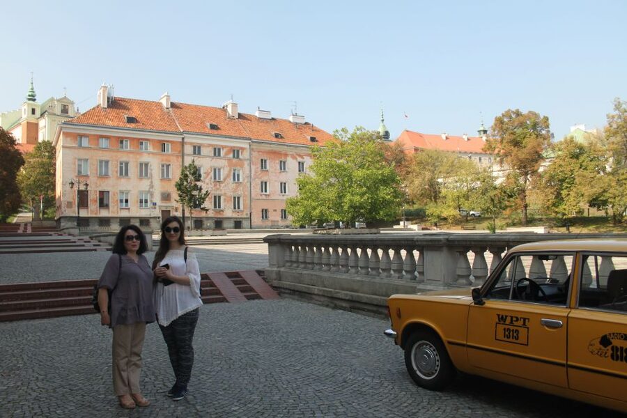 Warsaw Communism Private Tour in a Retro Fiat - Constitution Square and the planned working-class city