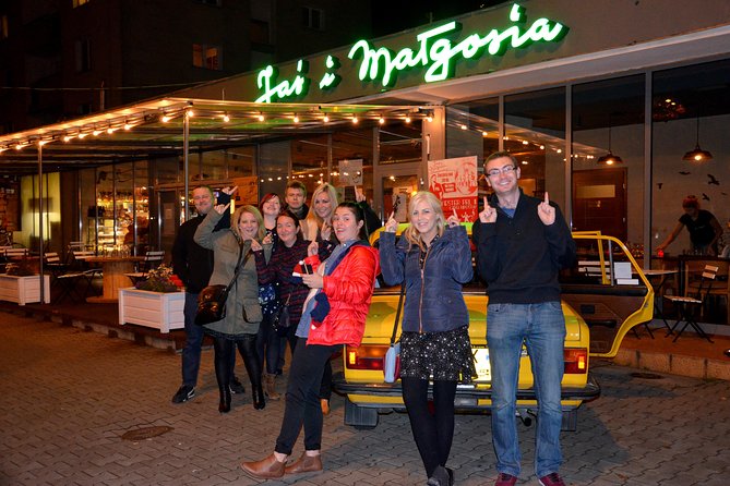 Warsaw Vodka Night Private Tour by Retro Fiat - The Palace of Culture after dark